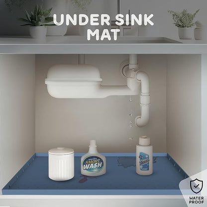 32x24x1” XL Dog Food Mat - All Purpose Under Sink Liner, Washer and Dryer Covers for The Top, Silicone Griddle Mat for Blackstone - Raised Edges Dog Mat for Food and Water Prevent Spill, Waterproof