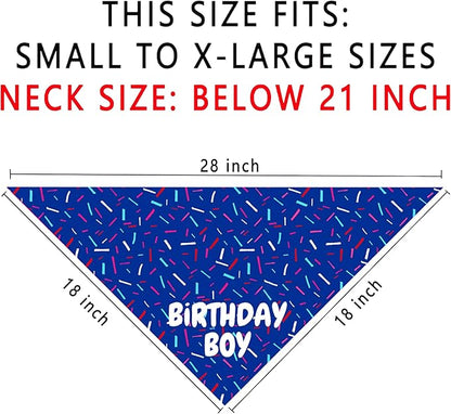 Birthday Boy Dog Bandanas 1 Pack, Blue Birthday Dog Scarfs for Boys, Pet Scarves for Boy HBD Bandanas for Small Medium Large Dogs (Birthday Boy, One Size)