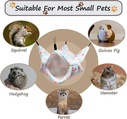 Cat Hammock for Cage, Soft Warm Hanging Bed for Kitten, Guinea Pig, Ferret, Rat, Chinchilla and Other Small Pets, Cozy Bunkbed 13.39"x13.39"