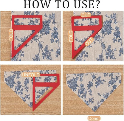 OLYCRAFT 4Pcs 4 Sizes Dog Bandana Sewing Template Set 5/5.5/6/7.5 inch Long Reversible Trapezoid Template Quilting Acrylic Quilting Template Stencil for Dogs Cats Pets Bib Bandana Headscarf Making