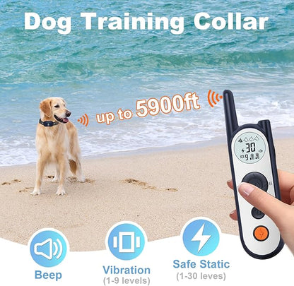 MIMOFPET Wireless Dog Fence System with Training Remote - Up to 3500ft Adjustable Electric Fence,Waterproof Training Collar Rechargeable,Pet Containment System for Large Medium Dogs