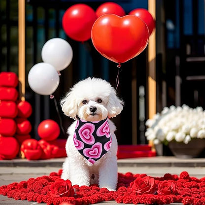 30 Pack Valentines Day Dog Bandanas Bulk for Small Dogs Kittens Breed 18 Inch Adjustable Valentine's Day Dog Bandanas XS Scarves Party Grooming S