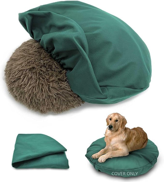 Dog Bed Cover Waterproof Replacement Machine Washable Covers for 36x36 Inch Dog Bed Heavy Duty Scratch Resistant Mattress Protector Pet Bed Round Dark Green Cover Only