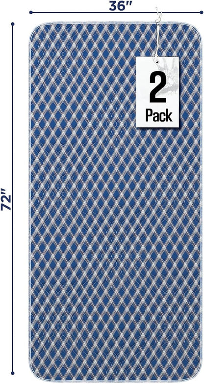Non-Slip Bed Pads for Incontinence Washable (36" x 72"|2 Pack), Navy Blue Grid, Waterproof Bed Pads, Bed Wetting Pads for Bed, Sofa, Floor, Resuable Underpads for Adults, Seniors, Pet