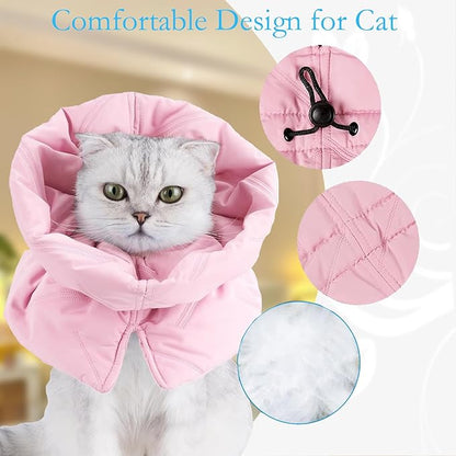 Cat Recovery Collar, Soft Adjustable Cat Cone Alternative, Lightweight Waterproof Fasteners Collars for Cats Kittens Puppies, After Surgery Stop Licking, Post-Surgery or Skin Protection.