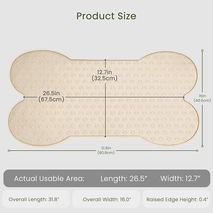 Dog Food Mat Anti-Slip Silicone Dog Bowl Mat Thicker Pet Placemat Waterproof Cat Feeder Pad with Raised Edge Puppy Kitten Feeding Mats Suitable Small Medium-Sized Dogs Cats Eating Tray