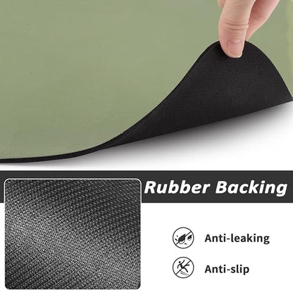 Dog Food Mat - Absorbent Cat Mat for Food and Water, No Stains Pet Feeding Bowl Mat, Easy to Clean Pet Placemats, Quick Dry Dog Water Dispenser Mat for Messy Drinkers | Paw Green 18"x 28"