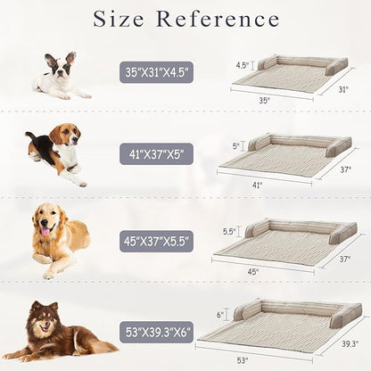 WINDRACING Luxury Dog Couch Bed, Washable Calming Dog Couch Cover, Couch Protector for Dogs, Waterproof Sofa Bed, Pet Bed Mats for Sofa, Pet Sofa Covers （Beige M:35"X31"X4.5"