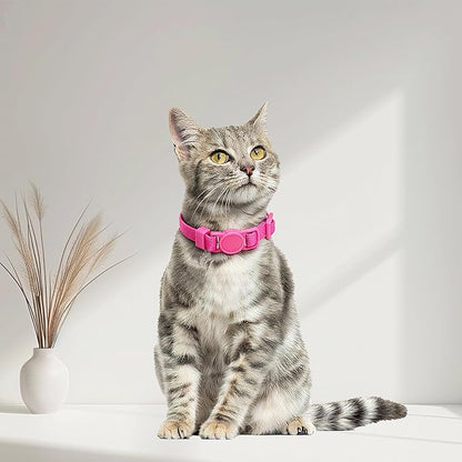 Breakaway Cat Collar with Bell, Safety Buckle Kitten Collar, Elastic Strech Quick Release, Adjustable Lightweight Collars for Girl Boy Cats, Pet Supplies, Accessories, Gifts Rose Red