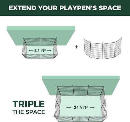 FXW MiniPaws Unleashed Dog Playpen, Expandable & Portable Design for Yard, RV Camping and Indoor Use, for Small and Medium Dogs, 32-inch 4 Panels