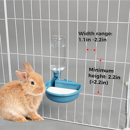 VANNON 16oz Pet Water Bottle, Gravity Dog Water Bowl Dispenser for Cage, Anti-Overflow Water Dispenser for Small Dogs, Cats, Rabbits and Other Small Animals, BPA Free, Blue
