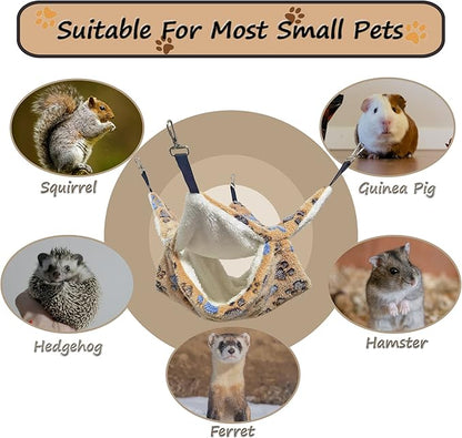 Cat Hammock for Cage, Soft Warm Hanging Bed for Kitten, Guinea Pig, Ferret, Rat, Chinchilla and Other Small Pets, Cozy Bunkbed 13.39"x13.39"
