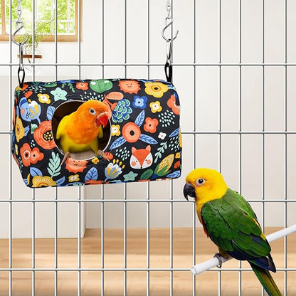 Bird Warm Bed Sleeping Nest House Snuggle Hanging Hut Hammock Hideaway Cave for Cockatiels Parakeets Budgies Lovebirds L