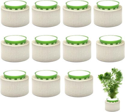 12 Pack Aquarium Plant Weights, Aquatic Plants Fixed Ring Set, Anti-Floating Ceramic Aquarium Plant Rings, Aquarium Landscape Decoration Fish Tank Accessories 1.8 x 1.3 Inch