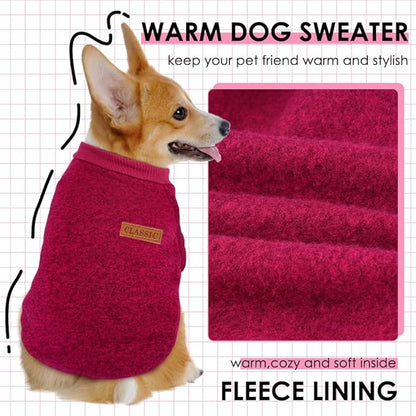 3 Pack Dog Sweaters for Small Dogs Girl Boy Winter Fleece Clothes Warm Soft Dog Sweatshirt Outfit for Dogs Cats Pet Apparel