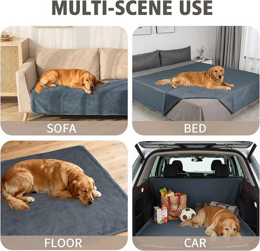 Ameritex Pet Bed Blanket Reversible 100% Waterproof Velvet Super Soft for Sofa and Bed
