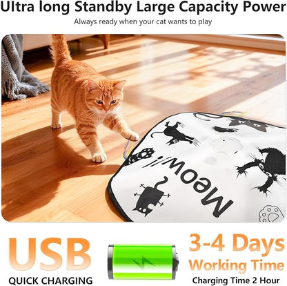 ORSDA Cat Toys for Indoor Cats, 4 in 1 Interactive Automatic Kitten Adult Cat Toy Whack a Mole, Hide and Seek, Moving Magic Wand & Chase Teaser, Rechargeable Touch/Timer Motion& Night DND Mode
