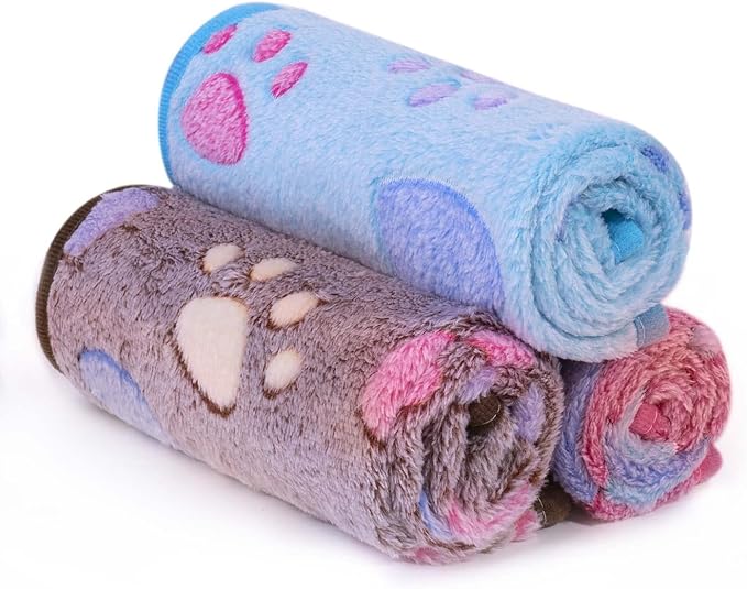 LeapSheep Pet Blankets for Dogs Cats - 3Pack Heart Pattern Super Soft Fluffy Dog Blankets for Small Medium Large Doggy Kitten(Heart, Large)