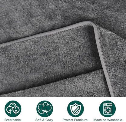 Onarway Dog Blanket Washable for Puppy: 4 Packs Dog Blankets 28”x20” - Fluffy Soft Small Throw for Cat Puppy Kitten Dogs - Fleece Pet Blankets for Bed Sofa Car and Indoor - Grey and Khaki