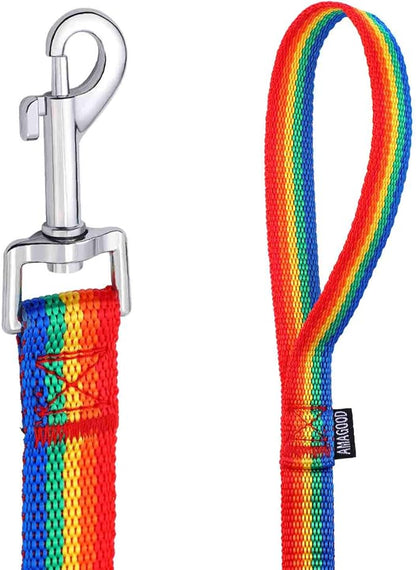 AmaGood Dog/Puppy Obedience Recall Training Agility Lead-15 ft 20 ft 30 ft 50 ft Long Leash-for Dog Training,Recall,Play,Safety,Camping (50feet, Rainbow)