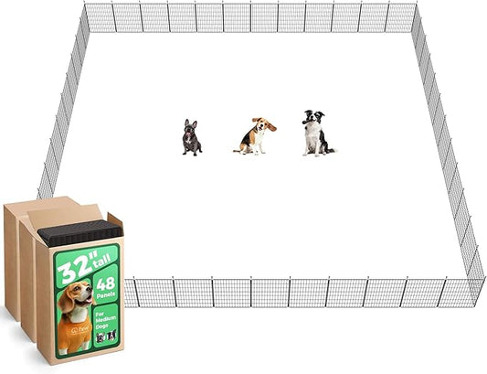 FXW MiniPaws Unleashed Dog Playpen, Expandable & Portable Design for Yard, RV Camping and Indoor Use, for Small and Medium Dogs, 32-inch 48 Panels