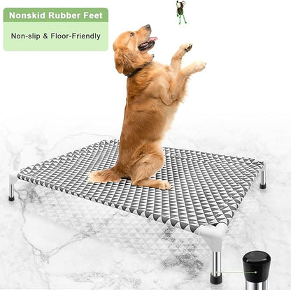 Elevated Outdoor Dog Bed, Large Size, Cotton Material, Non-Slip Feet, Fits up to 100lbs