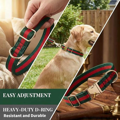 Premium Dog Collar, Cute Dog Collars Luxury Style, Durable Pet Collars and Dog Leash with Metal Buckle Safety for Big Dogs
