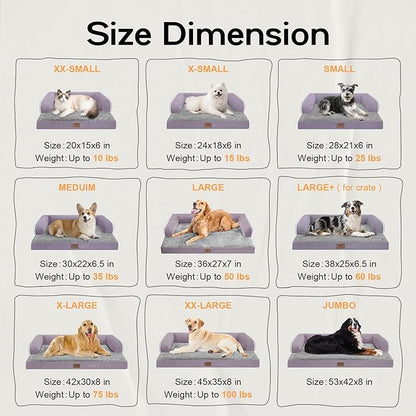 Small Dog Bed and Cat Sofa Waterproof Orthopedic Dog Beds for Small Dogs Cat Bed Comfy Pet Couch Sofa Beds with Washable Removable Cover & Non-Slip Bottom