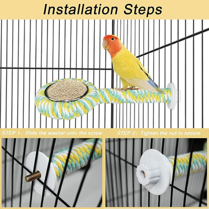 ASOCEA Bird Perch Feeding Cup,Bird Bowls for Cage Parakeet Feeder Parrot Food Bowls Parrot Cage Accessory for Budgie Lovebird Cockatiel Parakeet Canary Finch Small Parrots,Colorful