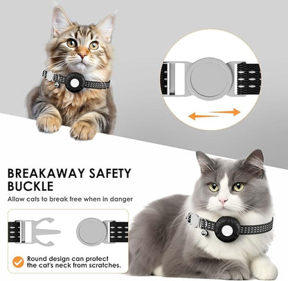 Cat Tracker, Lightweight Pet Tracker for Cats, No Monthly Fee Cat GPS Tracker Compatible with Apple Find My App(Only iOS), Real-Time Tracking, Precise Positioning, Smart Alerts, Waterproof