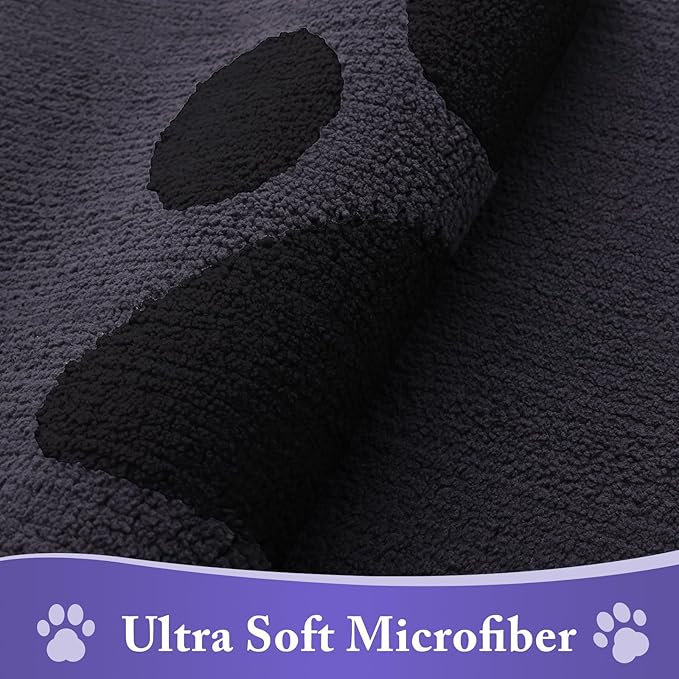 Buganda Dog Door Mat for Muddy Paws, Absorbent Dirt Trapper Non Slip Indoor Doormats, Washable Low-Profile Mat for Mud Dogs, Entryway Carpet for Inside Floor (36x24 Inches, Black)