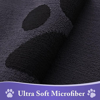 Buganda Dog Door Mat for Muddy Paws, Absorbent Dirt Trapper Non Slip Indoor Doormats, Washable Low-Profile Mat for Mud Dogs, Entryway Carpet for Inside Floor (47x32 Inches, Black)