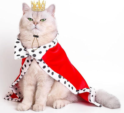 Abbylike Pet Rhinestone King Crown Small Size, Queen Crown for Halloween Costume for Small Dog Cat Cosplay Party Accessories Adoption Celebration Wedding Birthday Photos Prop Costume