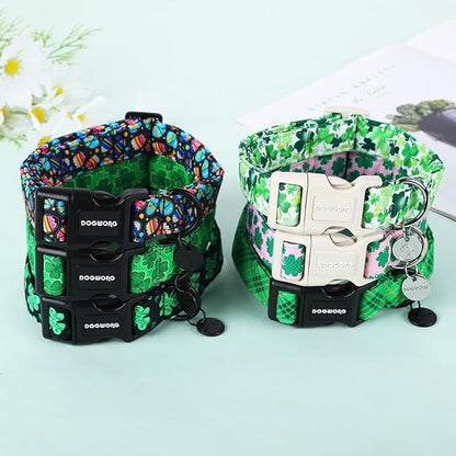 DOGWONG Easter Dog Collar, Black Egg Dog Collar Soft Durable Adjustable Costume Cute Easter Puppy Collar for Small Medium Large Dog