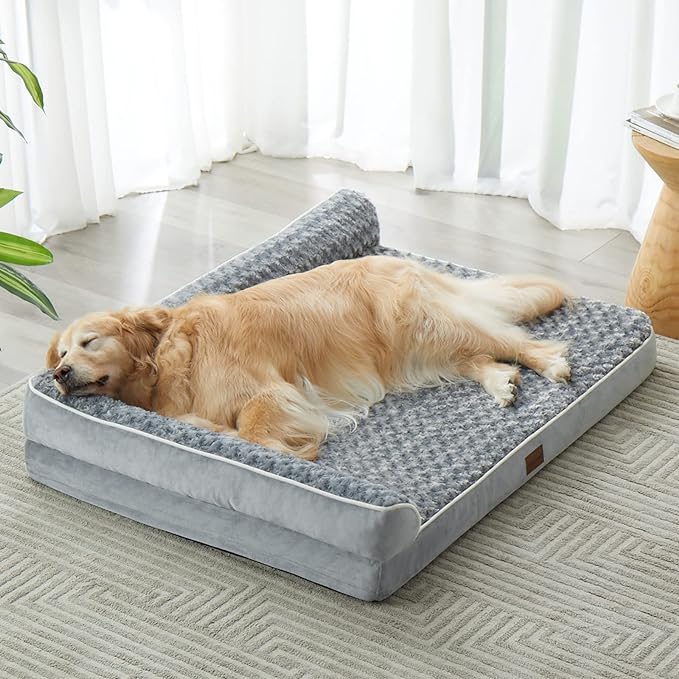 BFPETHOME Orthopedic Dog Beds for Large Dogs-Waterproof Sofa Dog Bed with Removable Washable Cover, Big Pet Bed with Waterproof Lining and Nonskid Bottom,Pet Bed for Large Dogs