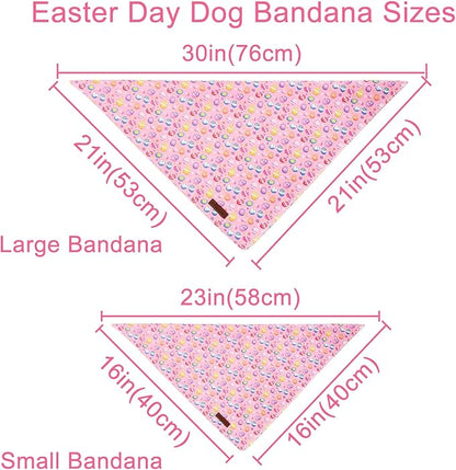 Easter Day Dog Bandana, UP URARA PUP Easter Eggs Triangle Bid Scarf for Medium Large Dogs, Cotton Kerchief for Girl Boy Puppies, Cute Spring Bunny Bandana,S
