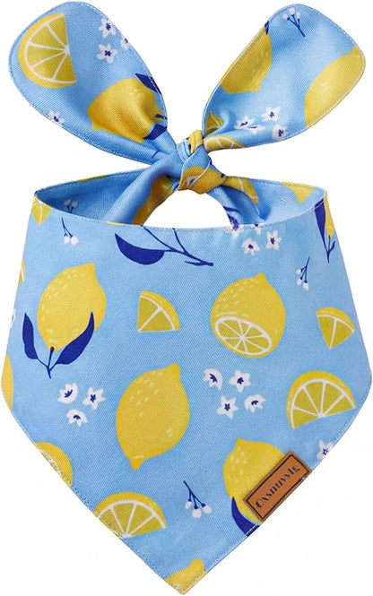 Luxury Double-Layer Dog Birthday Bandana – Handmade, Silk-Soft Polyester for All Dog Sizes | Birthday & Party Outfit | Gift-Ready Pet Accessory(Yellow, Small)