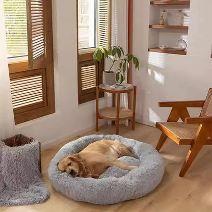 Nisrada Dog Bed for Small Medium Large Dogs, 30 inch Calming Dogs Bed, Washable-Round Cozy Soft Pet Bed for Puppy and Kitten with Slip-Resistant Bottom
