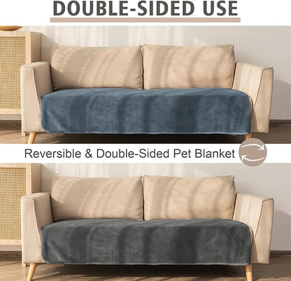 Ameritex Pet Bed Blanket Reversible 100% Waterproof Velvet Super Soft for Sofa and Bed