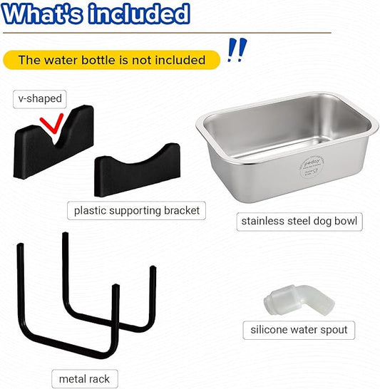 PEDAY Automatic Dog Waterer for Large & X-Large Dogs, Human Grade 18/8 Stainless Steel, Water Bottle Not Included