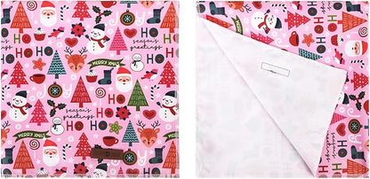 Lionet Paws Christmas Dog Bandana Washable Cotton Handkerchief Scarf Triangle Ho Christmas Tree Pink Bandanas for Small Medium Dogs Girl