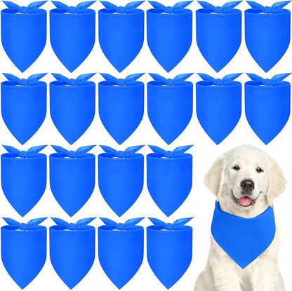 Abbylike 20 Pcs Sublimation Blank Dog Bandanas Plain Bandanas for Dogs Heat Transfer Triangle Bibs DIY for Puppy Cat Pets Birthday Costume Accessories Party Decoration (Blue,Small)
