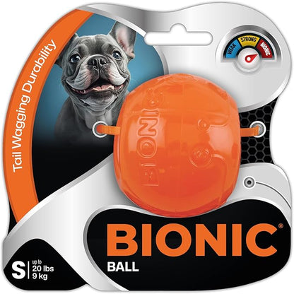 BIONIC Ball Dog Toy, Small - Interactive Dog Chew Toy That Stands Up to The Toughest Chewers, for Dogs up to 20 lbs. (9 kg)