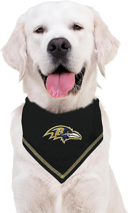 Pets First NFL Baltimore Ravens TIE Bandana, Size Small/Medium. Dog Bandana Scarf Bib for Pet Cat Dog. The Ultimate Game-Day, Party Bandana