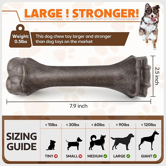Dog Toys for Aggressive Chewers, Indestructible Bones Toy for Aggressive Chewers, Tough Puppy Chew Toy for Heavy Duty Dogs, Big Dog Teething Toys with Durable Nylon for Large/Medium Breed Puppies