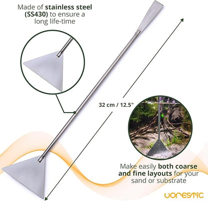 VORESTIC 4Pcs Aquascaping Tools, Stainless Steel Aquarium Tweezers, Scissors and Spatula - Aquascape Tools Set for Trimming, Maintenance