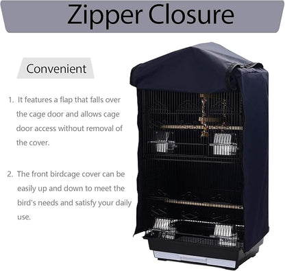 QBLEEV Birdcage Covers, Parrot Large Cage Cover Shade, Pet Universal Blackout Windproof Light-Proof Sleep Reduces Distractions Night Accessories Cloth Without Cage-14.1x18.5x35.4in (LxWxH)