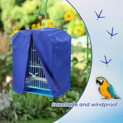Bird Cage Cover for Night, Bird Cage Cover Shield, Black-Out Birdcage Cover, Good Night Windproof Light-Proof Cage Accessories for Parakeets Lovebirds Parrot (Only Covers, Blue)