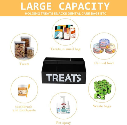 Morezi Dog Food Organizers Storage cat Treat jar Organizer Great for organizing pet Dogs Cats Birds Animal Cookie Snack in Kitchen countertop Closet Black