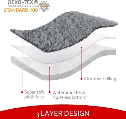 Moonsea Dog Bed Covers Soft Plush Replacement Washable, Waterproof Dog Bed Liner Grey, Pet Mattress Cover 30x20 Inches, Cover Only